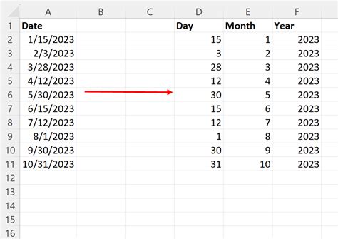 split date month year in excel