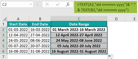 split date range in excel