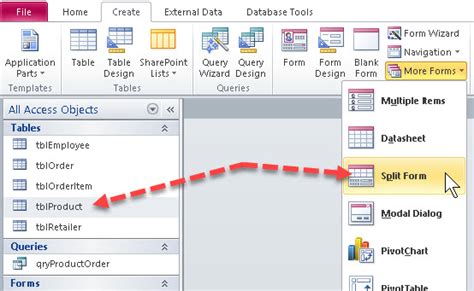 Split Form Size Access