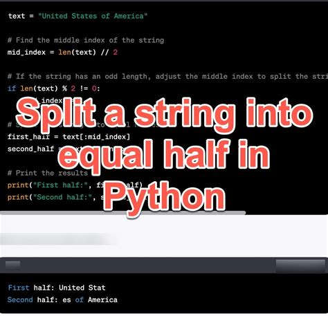Split String In Half Python
