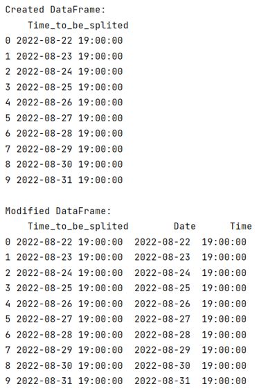 split timestamp into date and time