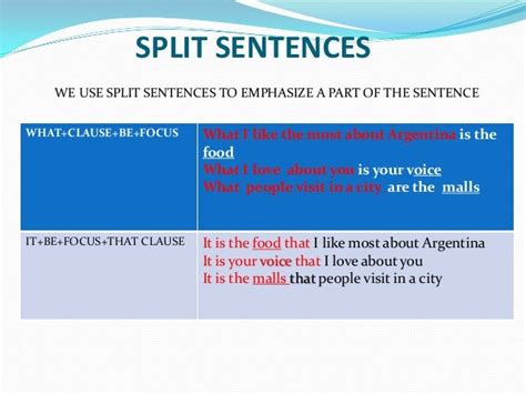 split use in sentence