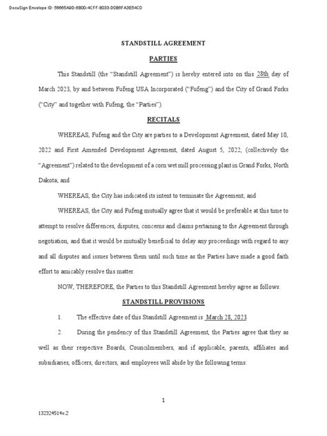 Splunk Standstill Agreement