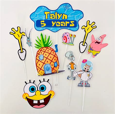 FREE Printable Spongebob Squarepants Cupcake Toppers
