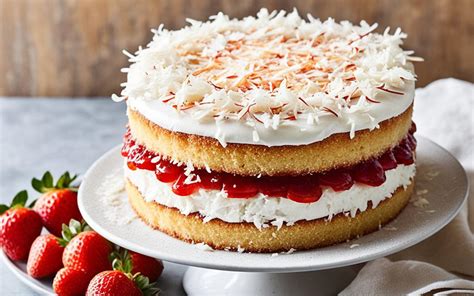 Sponge Jam And Coconut Cake