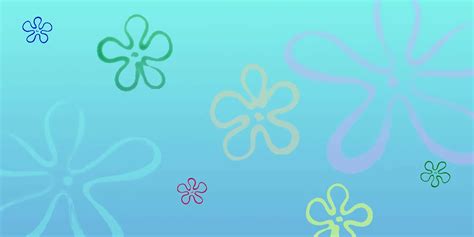 SpongeBob Flower Background: Brighten up your screen with this cheerful and colorful wallpaper
