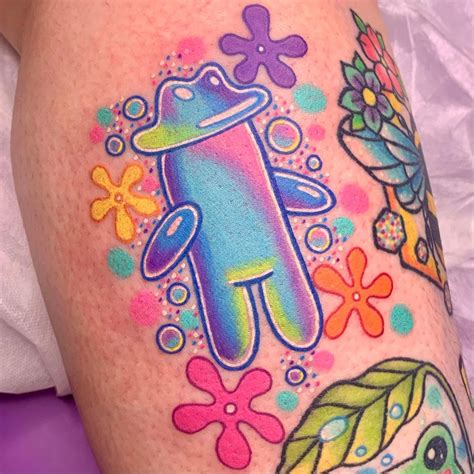 Spongebob Flower Cloud Tattoo