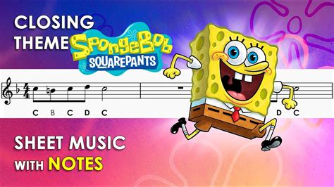 SpongeBob CLOSING THEME Song Flute Sheet music Easy Music