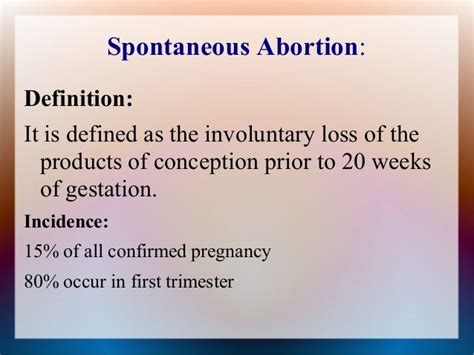 spontaneous abortion medical definition