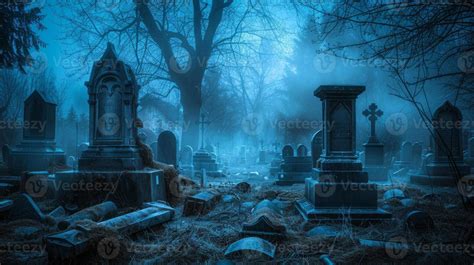 Spooky Graveyard at Night