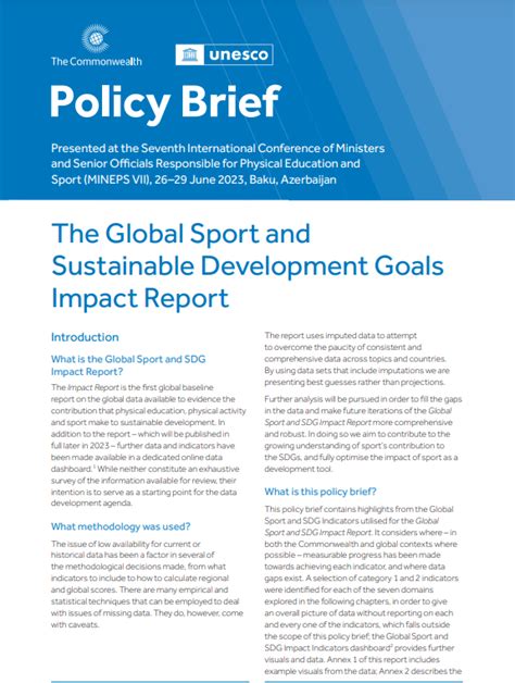 Sport Policy Example