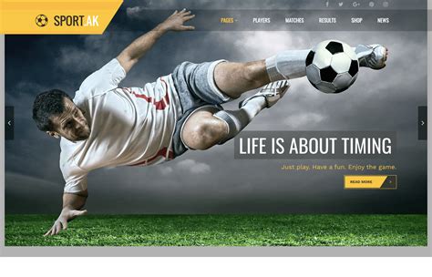 sport website template for clubs