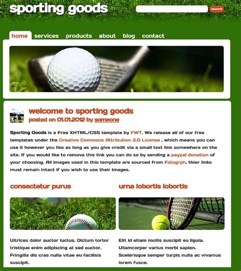 sporting goods website optimization
