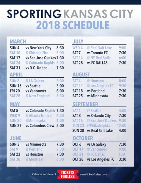 sporting kc schedule