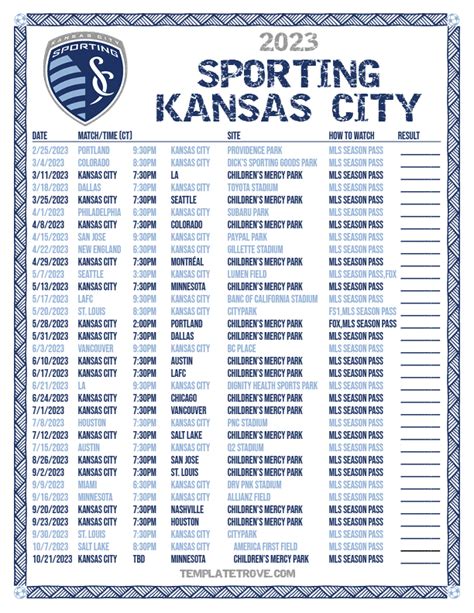 sporting kc soccer schedule 2023