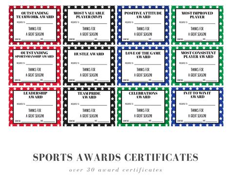 Youth Sports Award Ideas with 40 Free Printable Certificates MoneyMinder