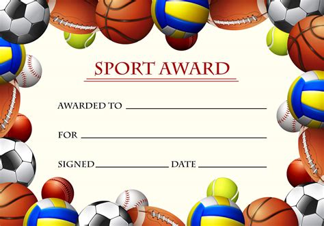 Sports Day Award Certificate Template Gold, Silver and Bronze