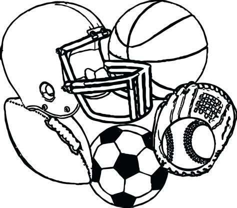 Sports Equipment Coloring Pages at Free printable