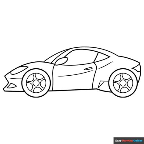 sports car drawing easy with colour for kids