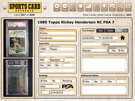 sports card collecting software