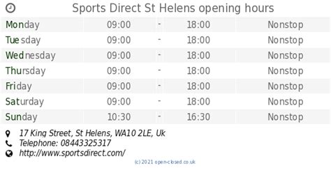 sports direct st helens opening times