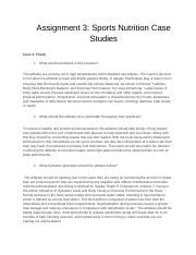 sports nutrition case study example
