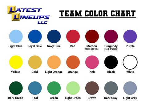 sports team color codes