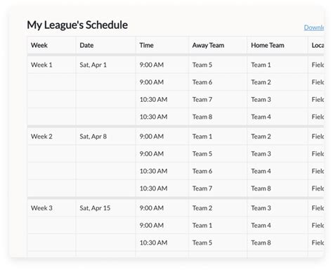 sports team schedule maker