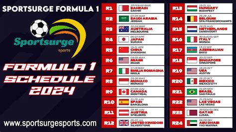 sportsurge f1 schedule