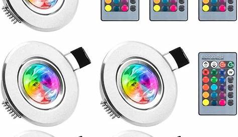 Spot Led Couleur Telecommande Bloomwin 10Pcs LED Encastrable 3W Multicolore Ampoule