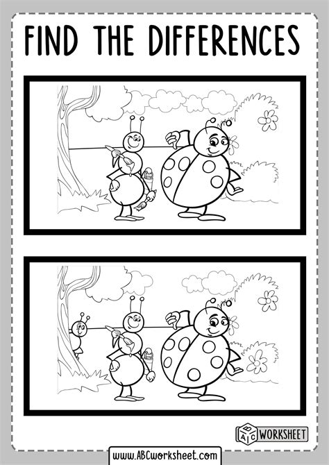 Spot the Difference Worksheets 101 Activity