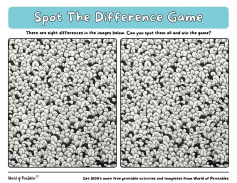 Spot The Difference Printable Difficult