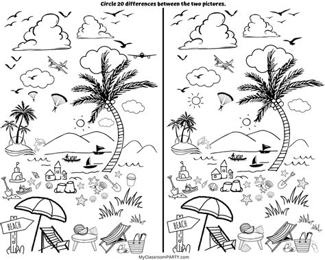 Spot The Difference Printable Summer