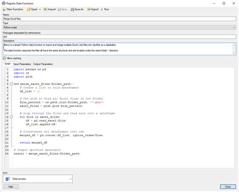 spotfire register data functions python