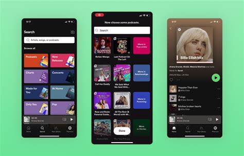 Spotify app home page