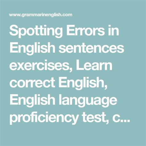 Spotting Errors In English Sentences Exercises With Answers Pdf