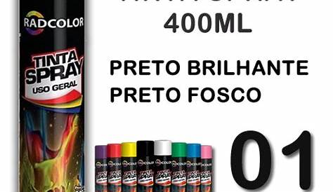 Tinta Spray Automotivo Importado Tecidos - Preto Brilhante - R$ 79,00