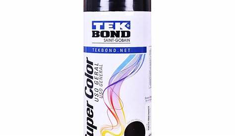 Tinta Spray Super Color Preto Brilhante Uso Geral 350ml - TEKBOND