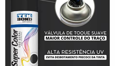 Tinta Spray Preto Fosco - Tekbond 350ml/250gm | Shopee Brasil