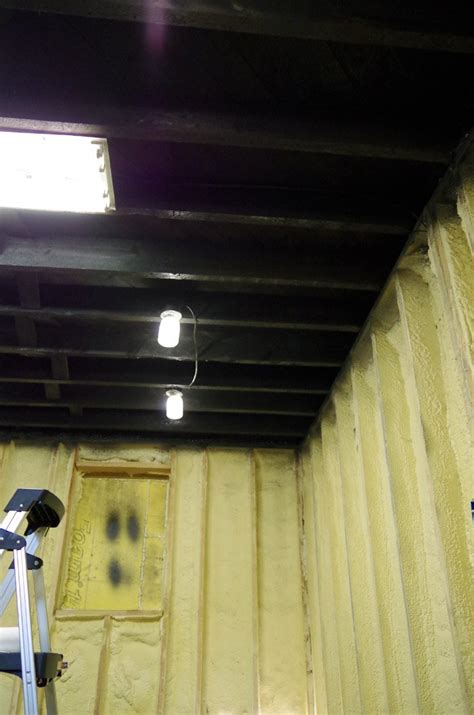 Spray Paint Basement Ceiling Insulation