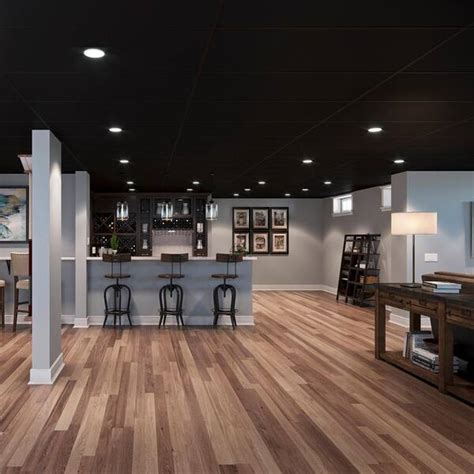 Spray Paint Ceiling Tiles Black