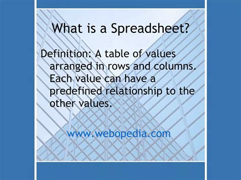 Spreadsheet Definition School