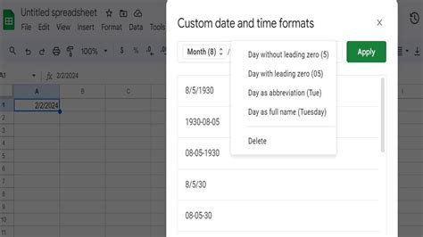 Spreadsheet Format Date