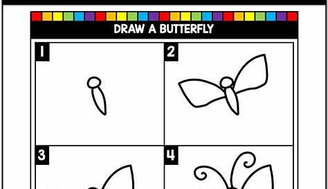 Spring Guided Drawing Butterfly Directed Directed Kindergarten Directed