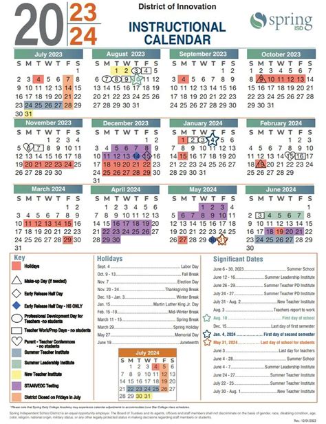 Spring Isd Calendar 2024-25