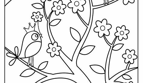 Coloring Pages for Kids by Mr. Adron: Spring, Free Coloring Page For Kids