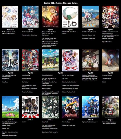 spring 2024 anime date