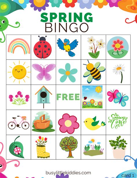 Spring Bingo Game Printable Pdf