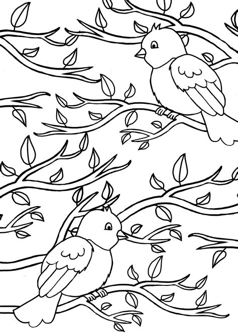 Spring Bird Coloring Pages