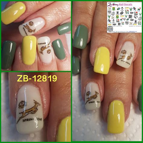 spring bokke rugby nails